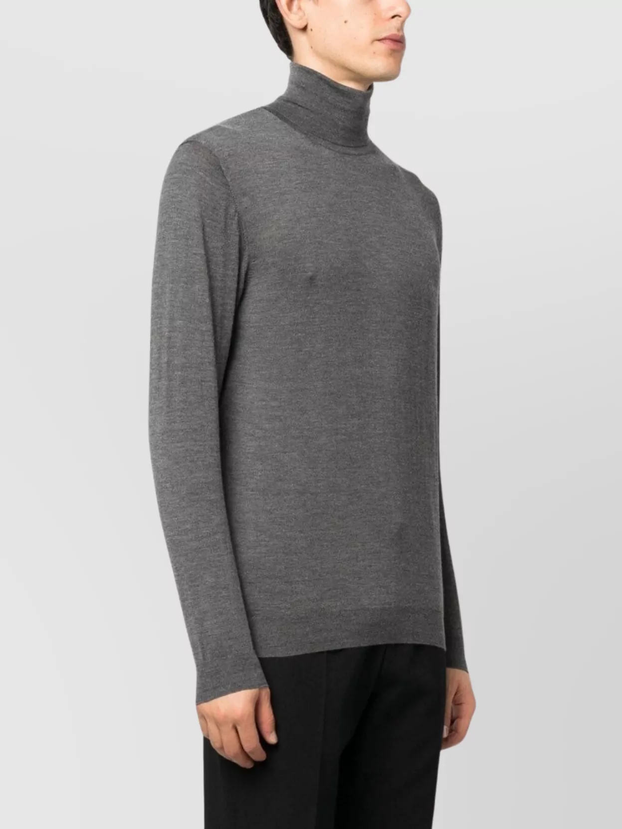 Malo Shaved Cyclist Turtleneck Sweater With Ribbed Finish