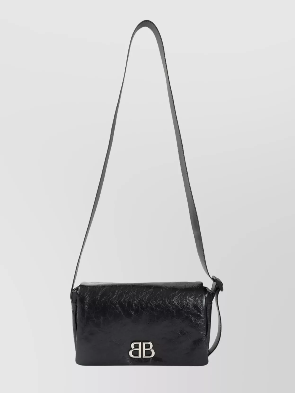 Balenciaga Monaco Flap Messenger Bag In Black