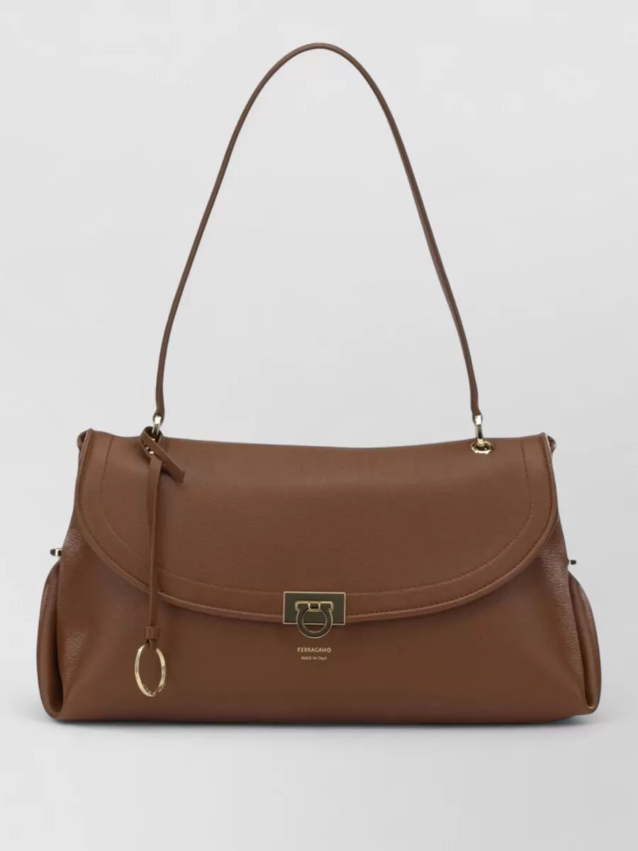 Ferragamo gancini leather shoulder bag