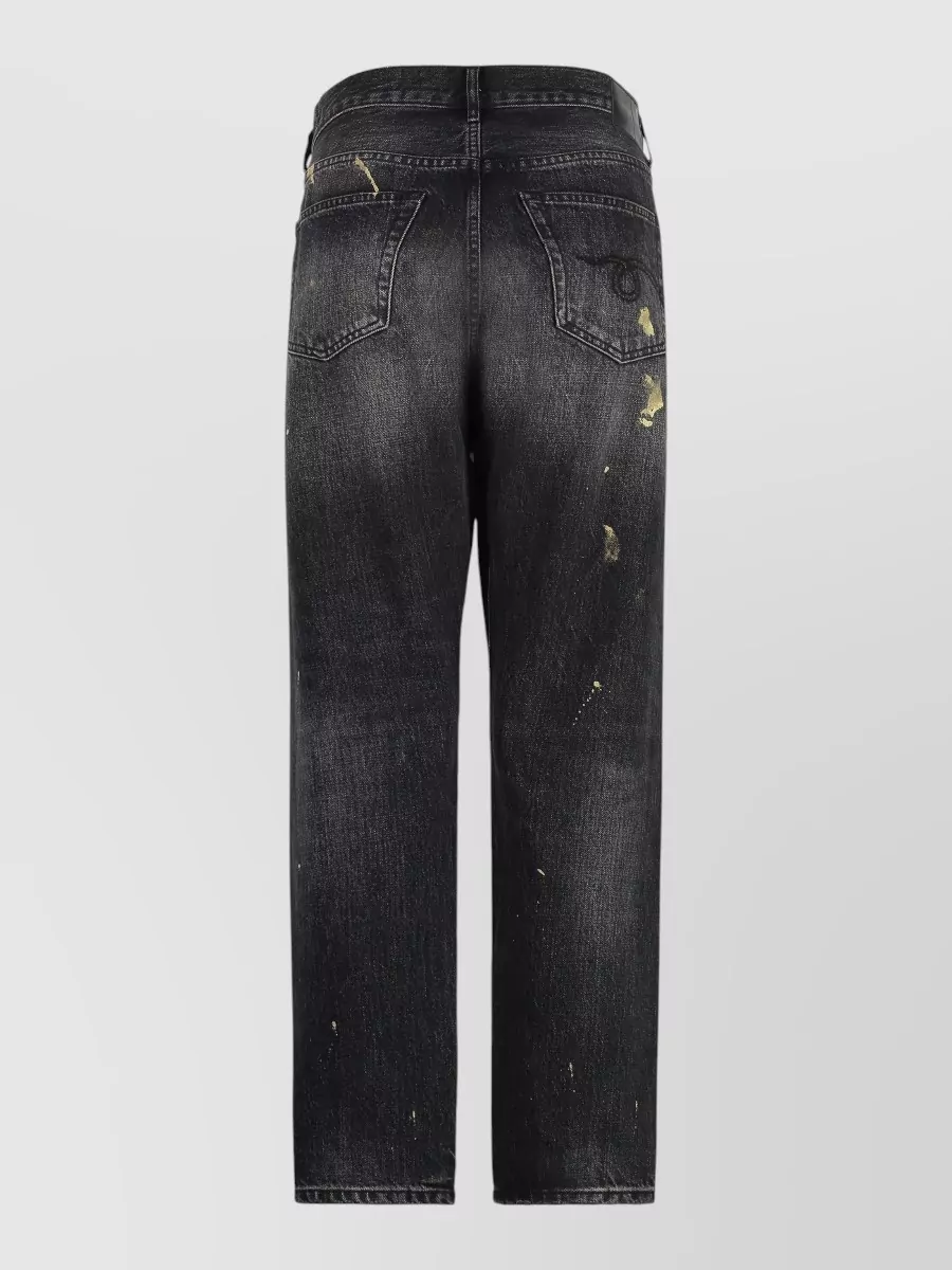 R13 Paint-Splatter Straight-Leg Jeans