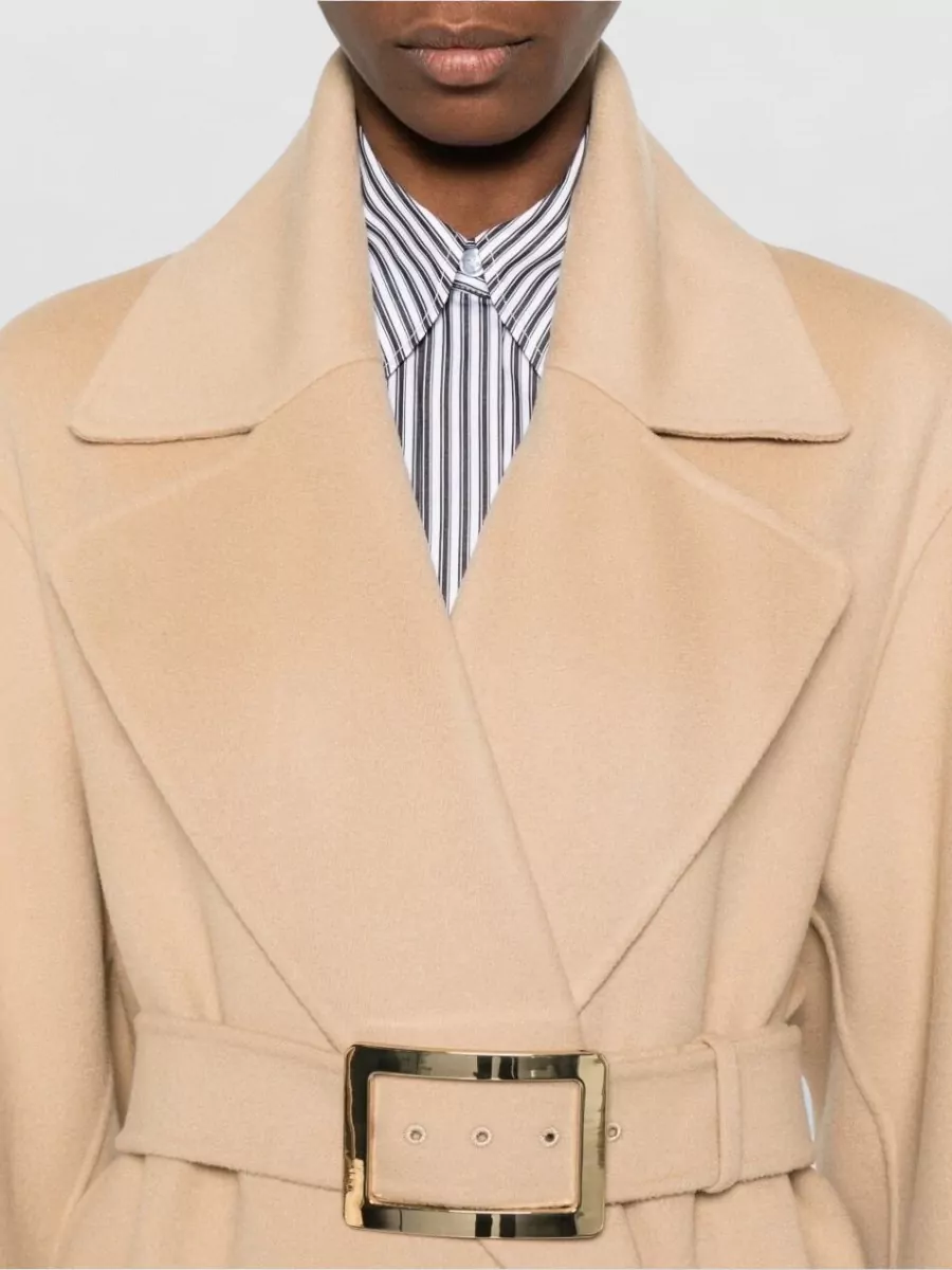 Sportmax Virgin Wool Belted Single-Breasted Coat