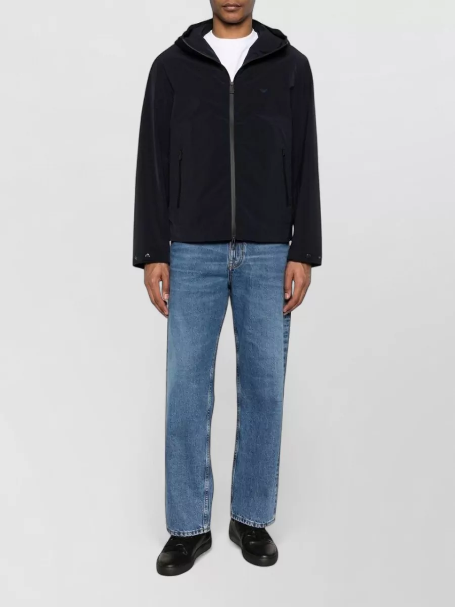 Emporio Armani Hooded Zip Raincoat