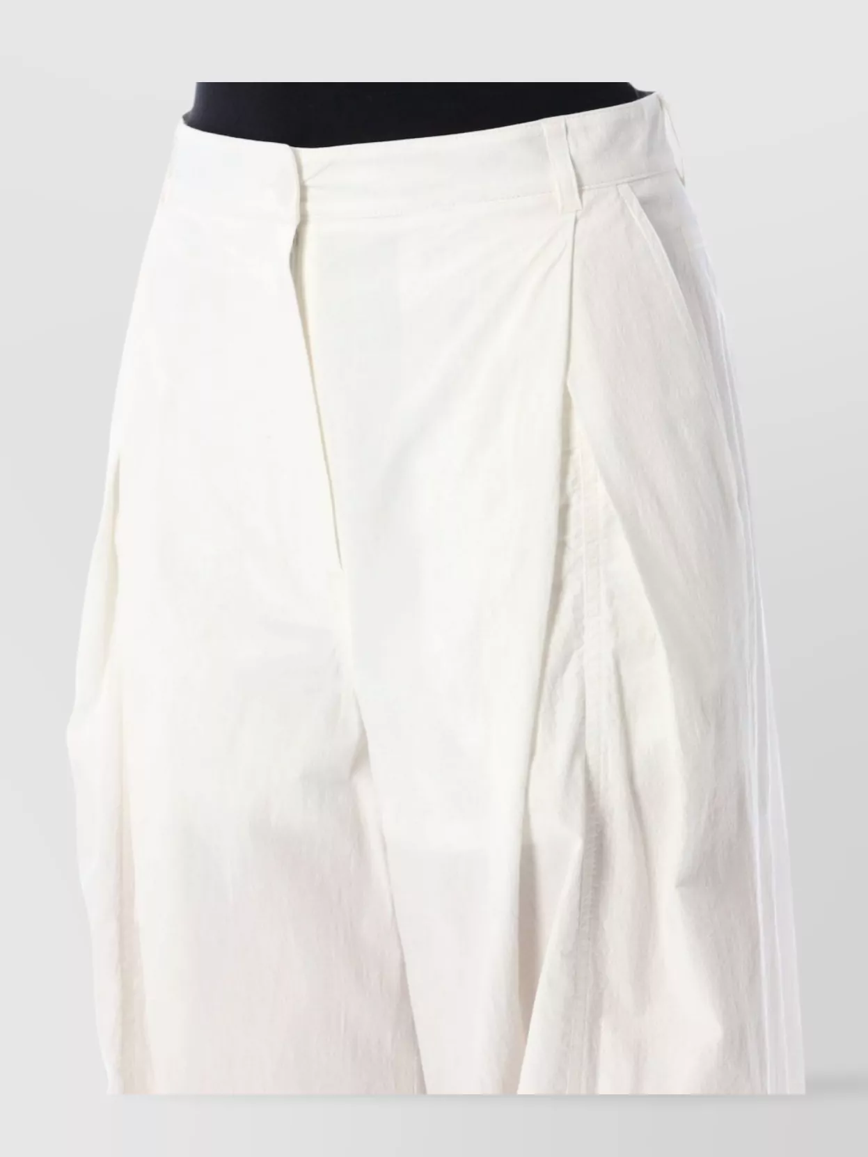Low Classic High Waist Cotton Tuck Wide Leg Pant