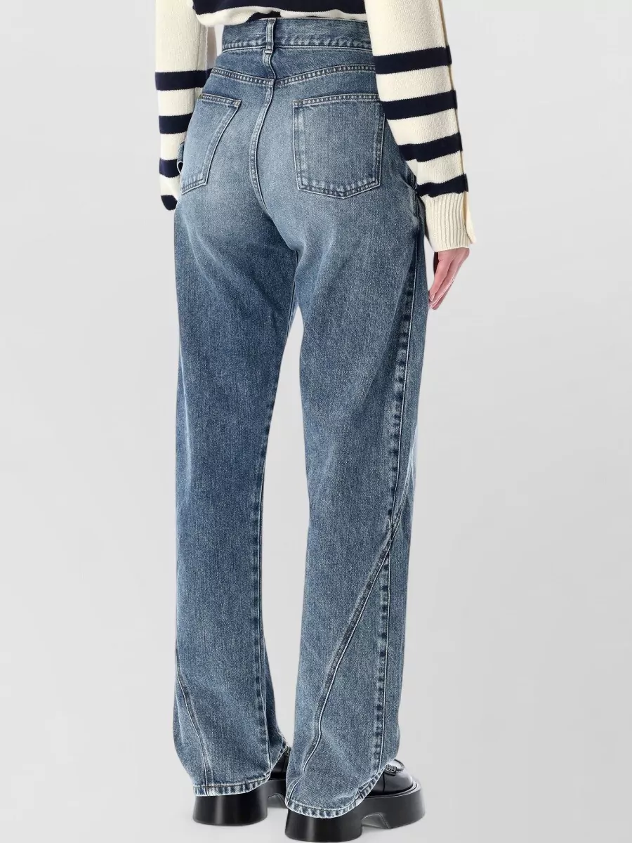 Jw Anderson Twisted Seam Wide-leg Workwear Trousers In Blue