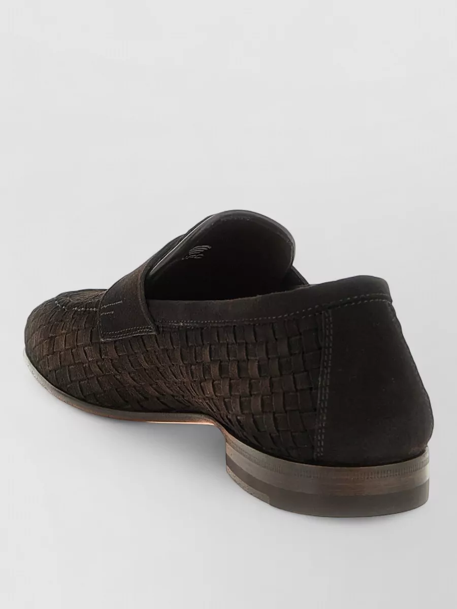 Santoni Suede Penny Loafers
