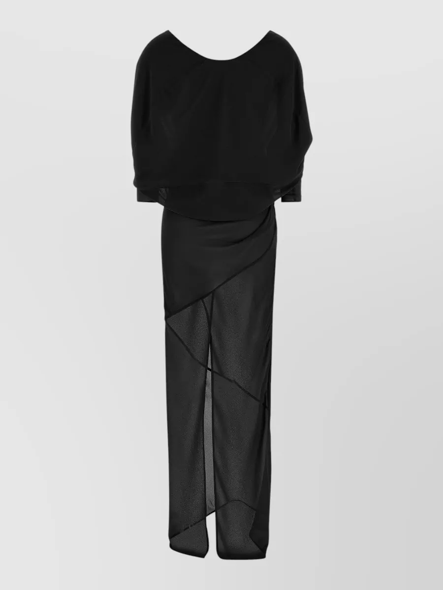 Entire Studios asymmetric long-sleeve v-neck maxi dress