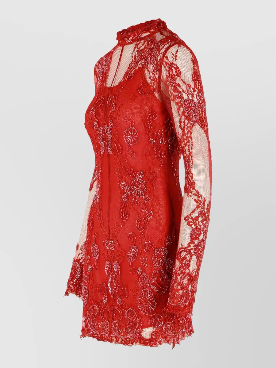 Blumarine Embroidered Lace Mini Dress