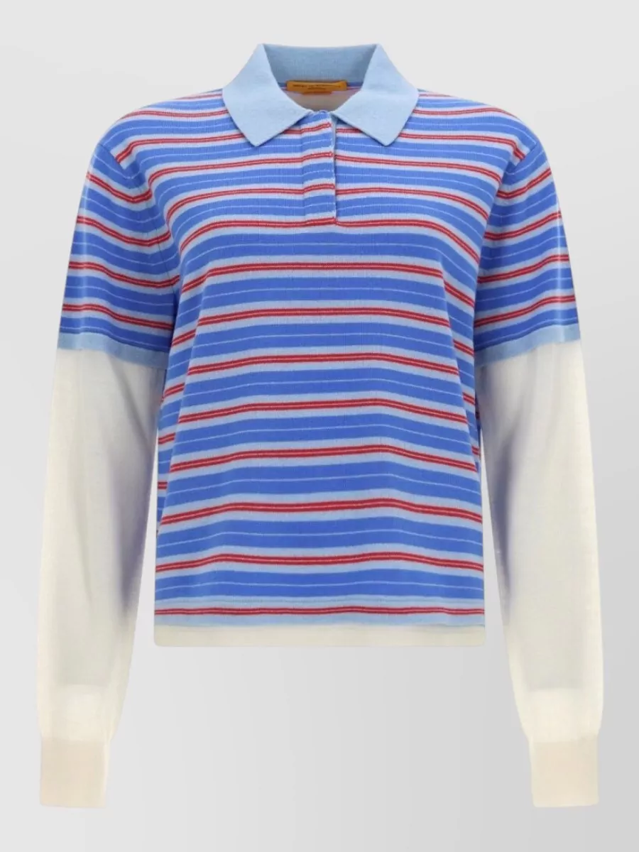 Guest In Residence Cashmere Striped Polo Jumper