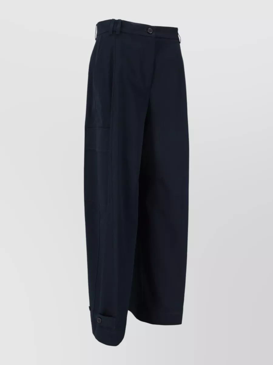 Parosh Wide Leg Trousers Belt Loops Cargo Pockets