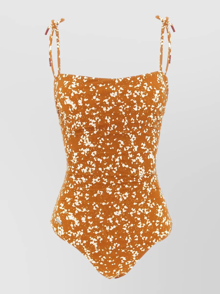 Kiton printed off-the-shoulder one-piece swimsuit