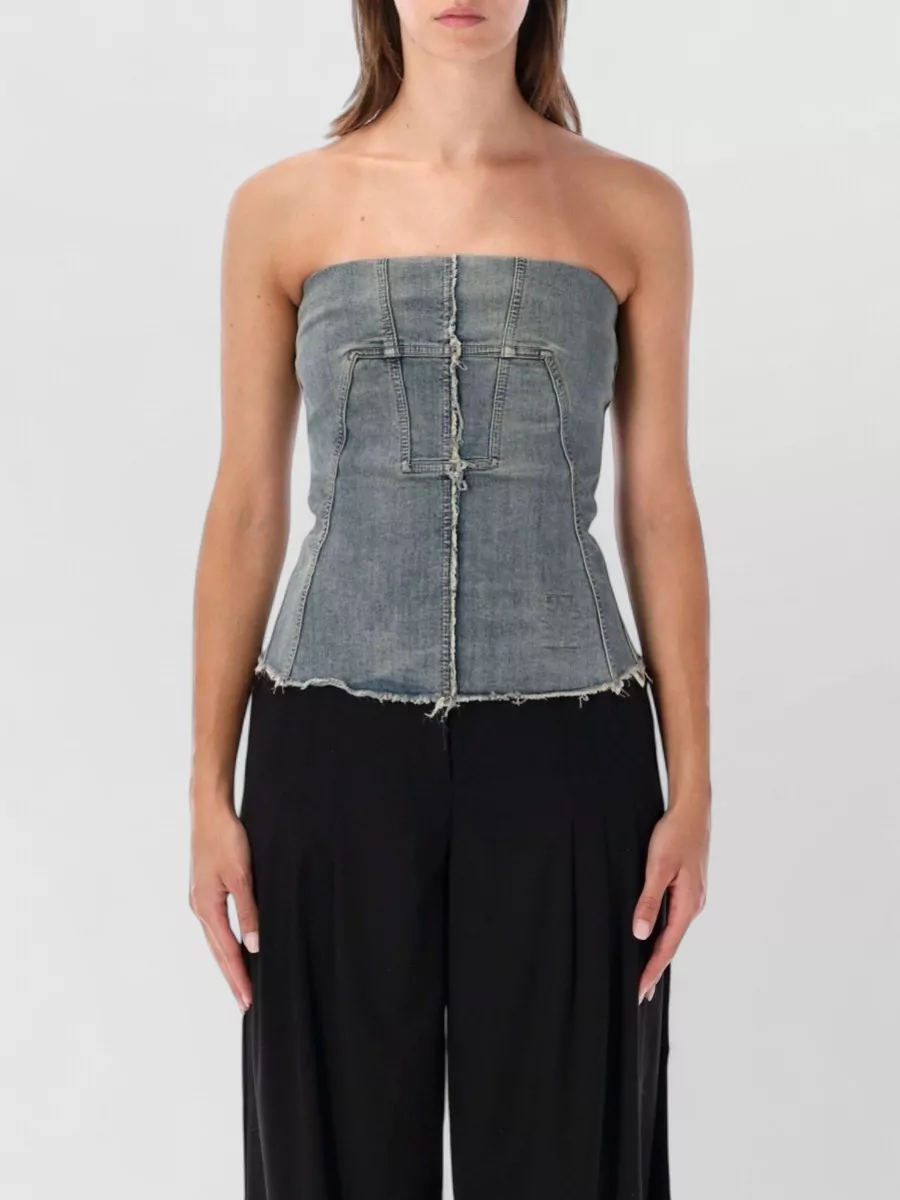 Rick Owens Drkshdw denim strapless bustier top