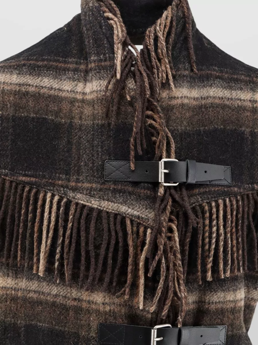 Isabel Marant Etoile Wool Sleeveless Checked Cape