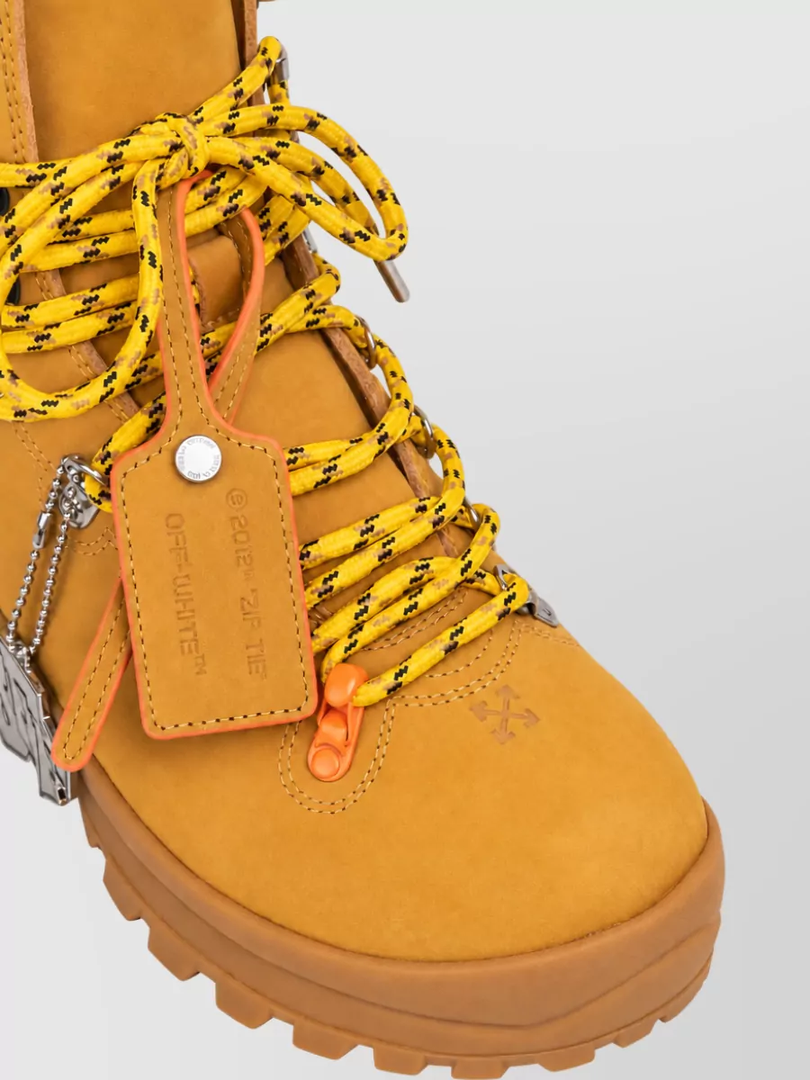 Off-White Leather Hiking Boots