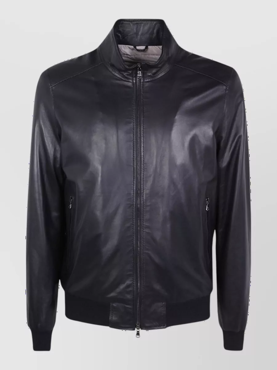 Barba Napoli Leather Biker Jacket