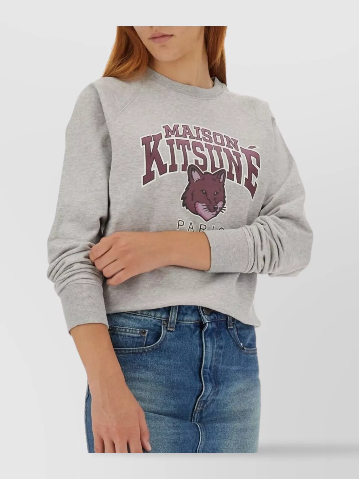 MAISON KITSUNÉ FOX CAMPUS SWEATSHIRT GRAPHIC PRINT