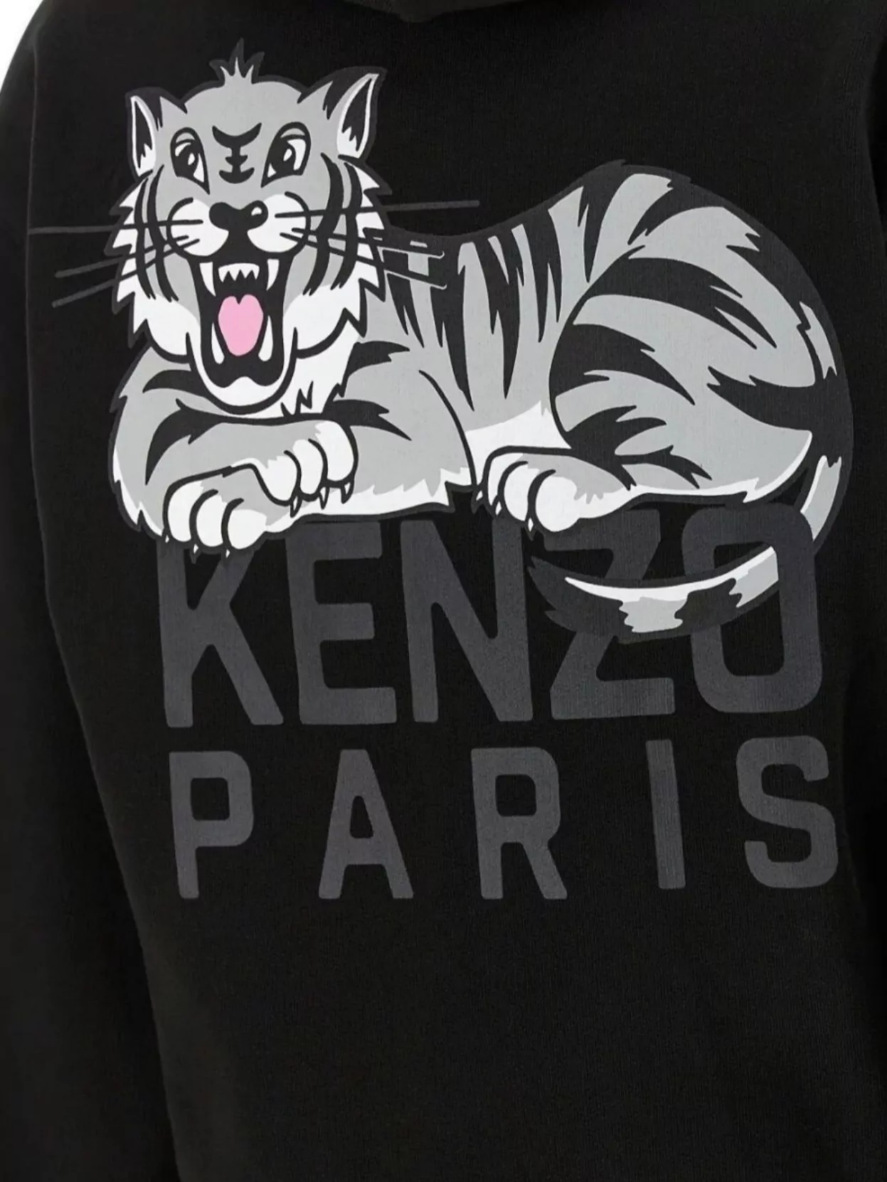 Kenzo Happy Tiger Zip Up Hoodie With Kangaroo Pocket