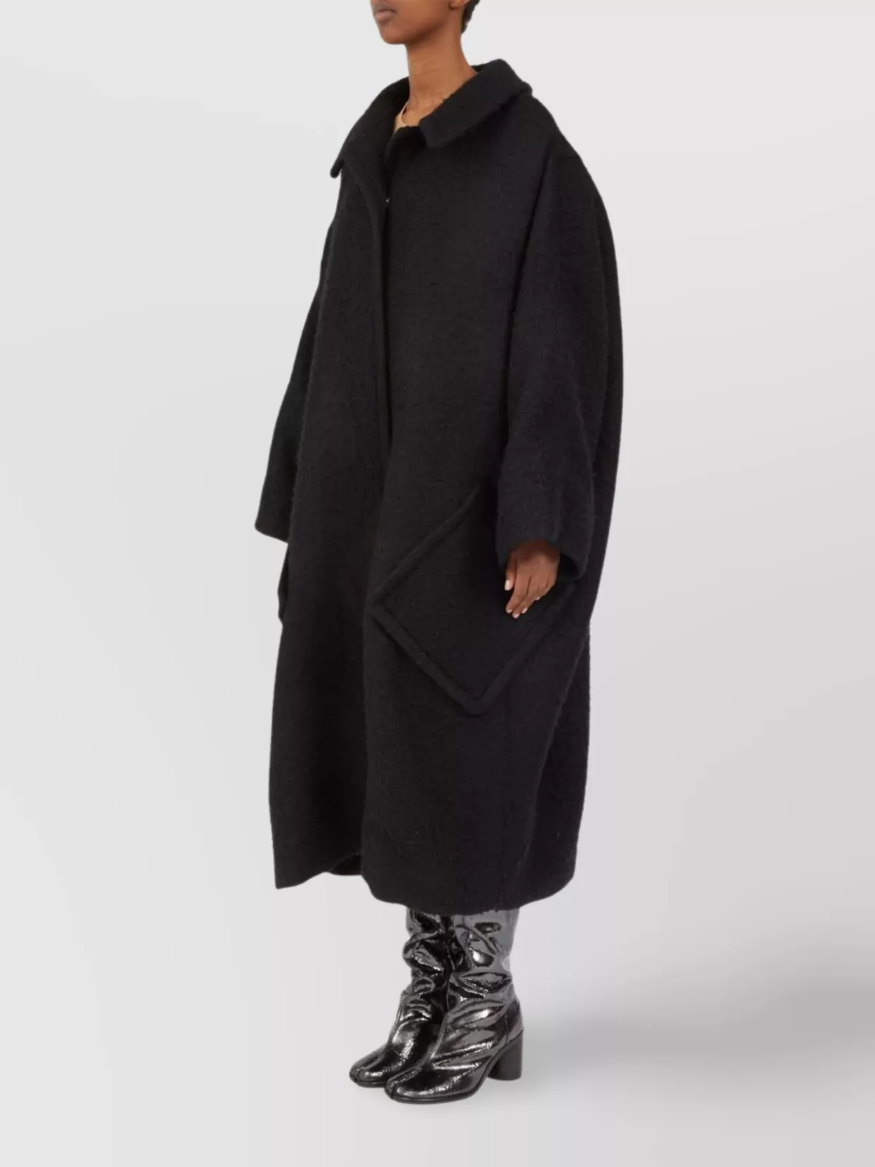 Maison Margiela Bouclé Wool-Mohair Blend Coat With Patch Pockets