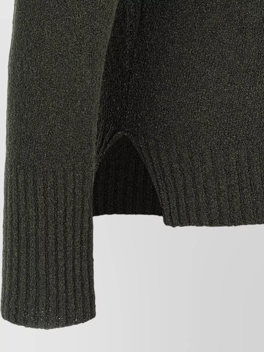 Ma'ry'ya Bouclé Cotton Long-Sleeve Polo Shirt