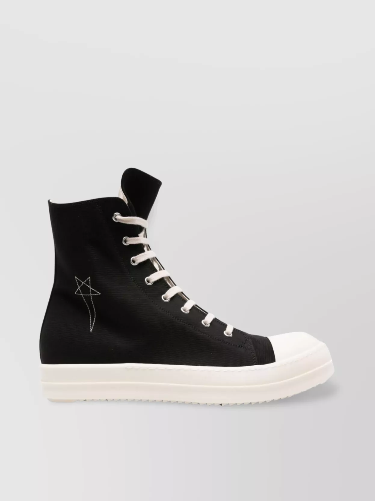 Shop Rick Owens Drkshdw Denim High-top Sneakers Shark-tooth Soles