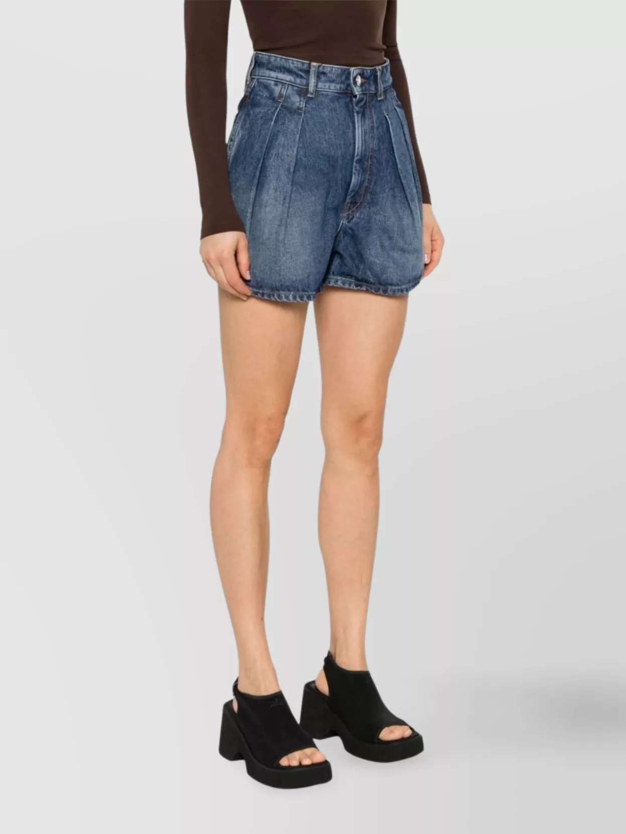Sportmax Pleated Denim Trouser Shorts