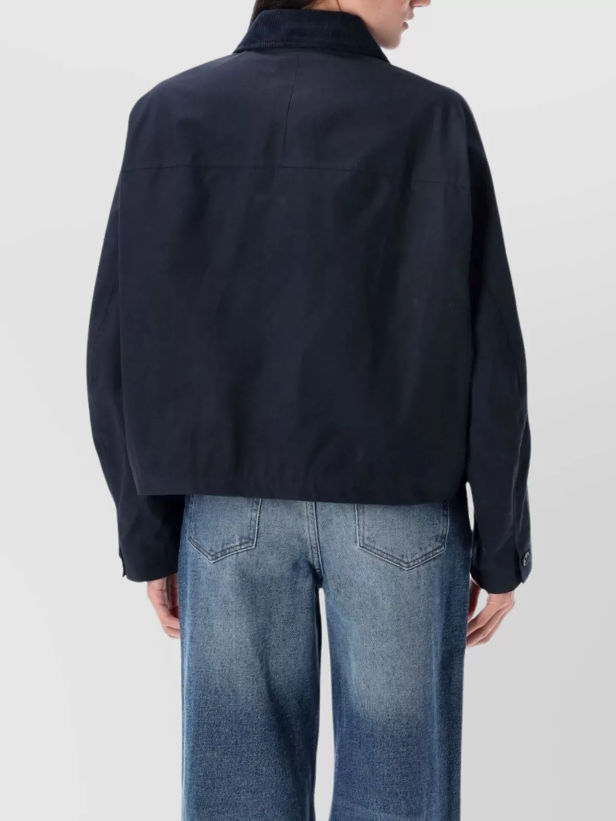 Apc Cropped Jacket With Collared Design And Front Pockets In Blue