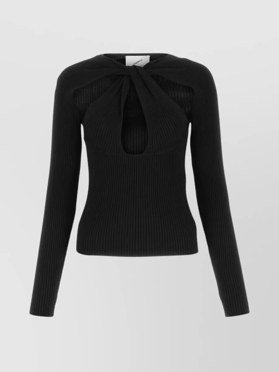 Coperni Knitted Viscose Cut-out Top In Black