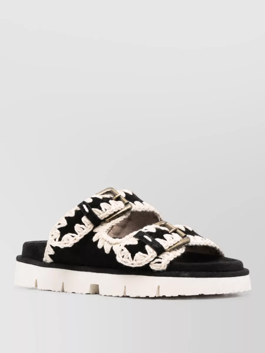 Mou suede crochet sandals