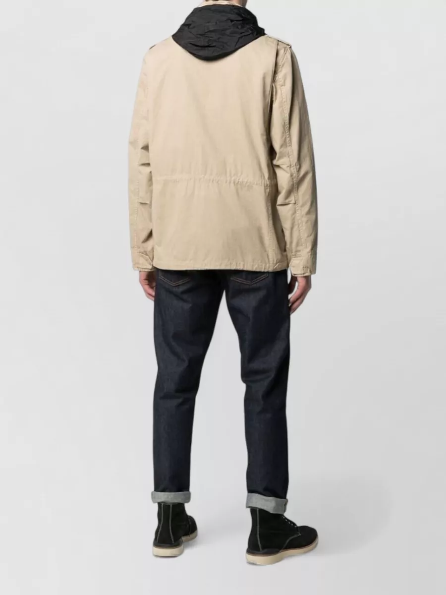 Aspesi Utility Jacket Adjustable Waist Epaulettes High Collar