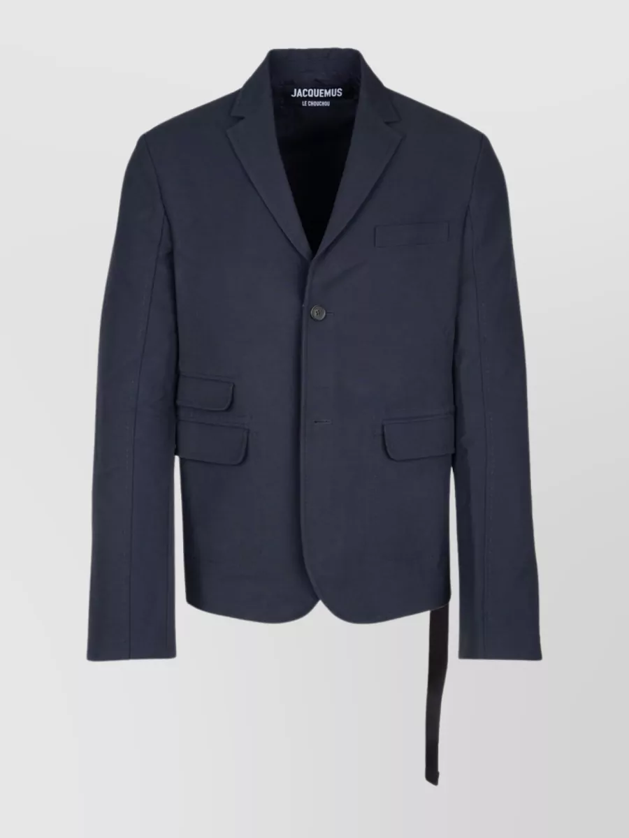 Shop Jacquemus La Veste Piccinni Belted Jacket Featuring Notch Lapels In Blue