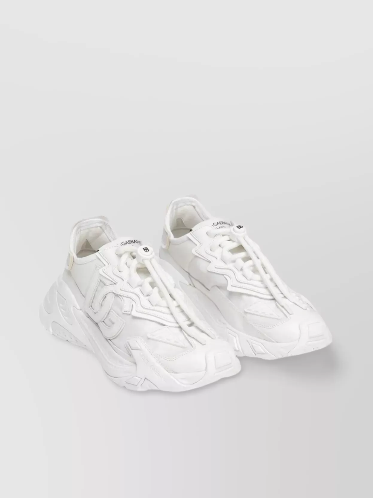 Dolce & Gabbana Low Top Sneakers With Chunky Sole And Perforated Design In White