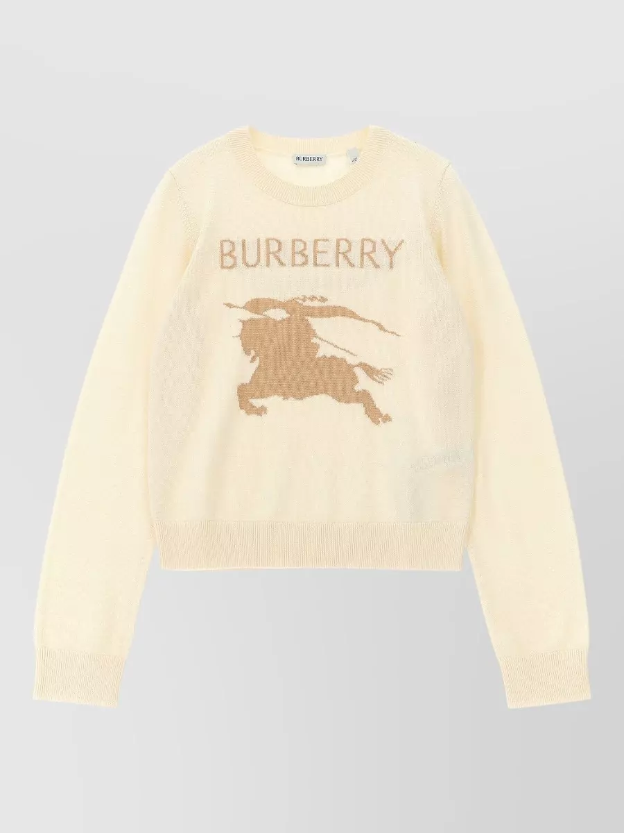Burberry cotton wool logo intarsia sweatshirt