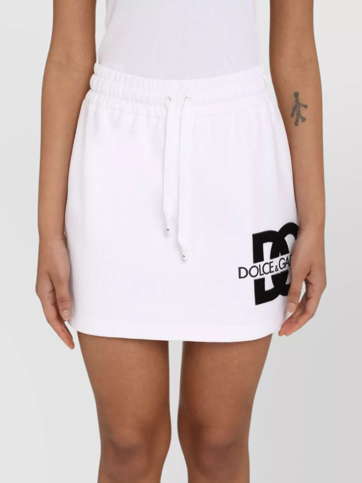 Dolce&Gabbana Mini-Skirt With Elastic Waistband And Drawstring Detail