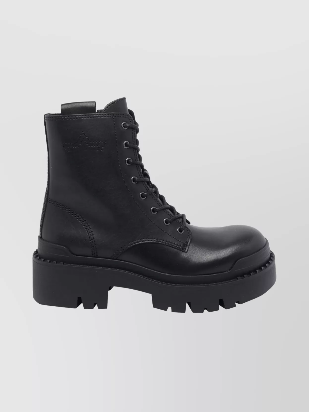 Ash Chunky Sole Lace-Up Leather Ankle Boots