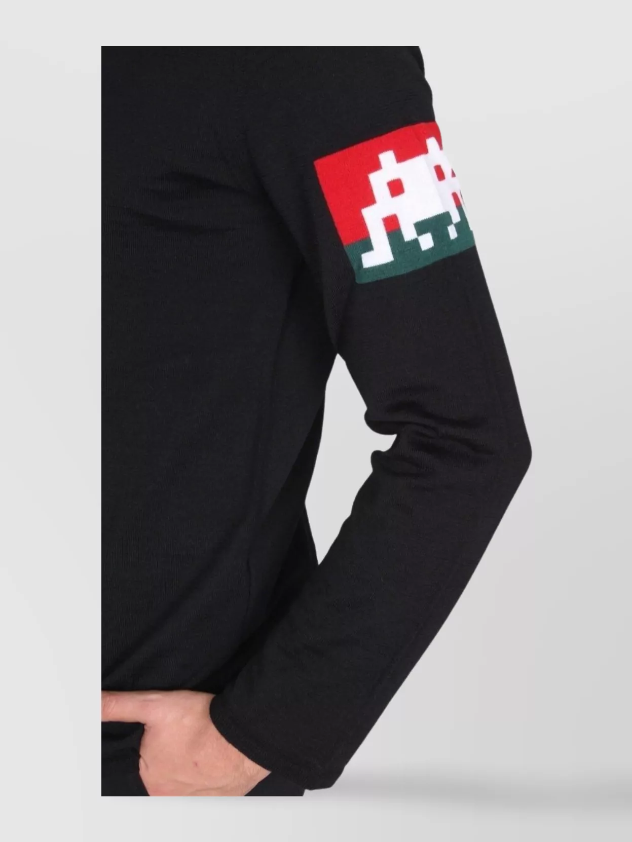 Comme Des Garçons Crew Neck Wool Jersey With Graphic Design