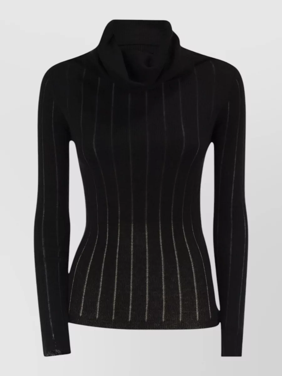 S Max Mara silk wool embroidered turtleneck sweater