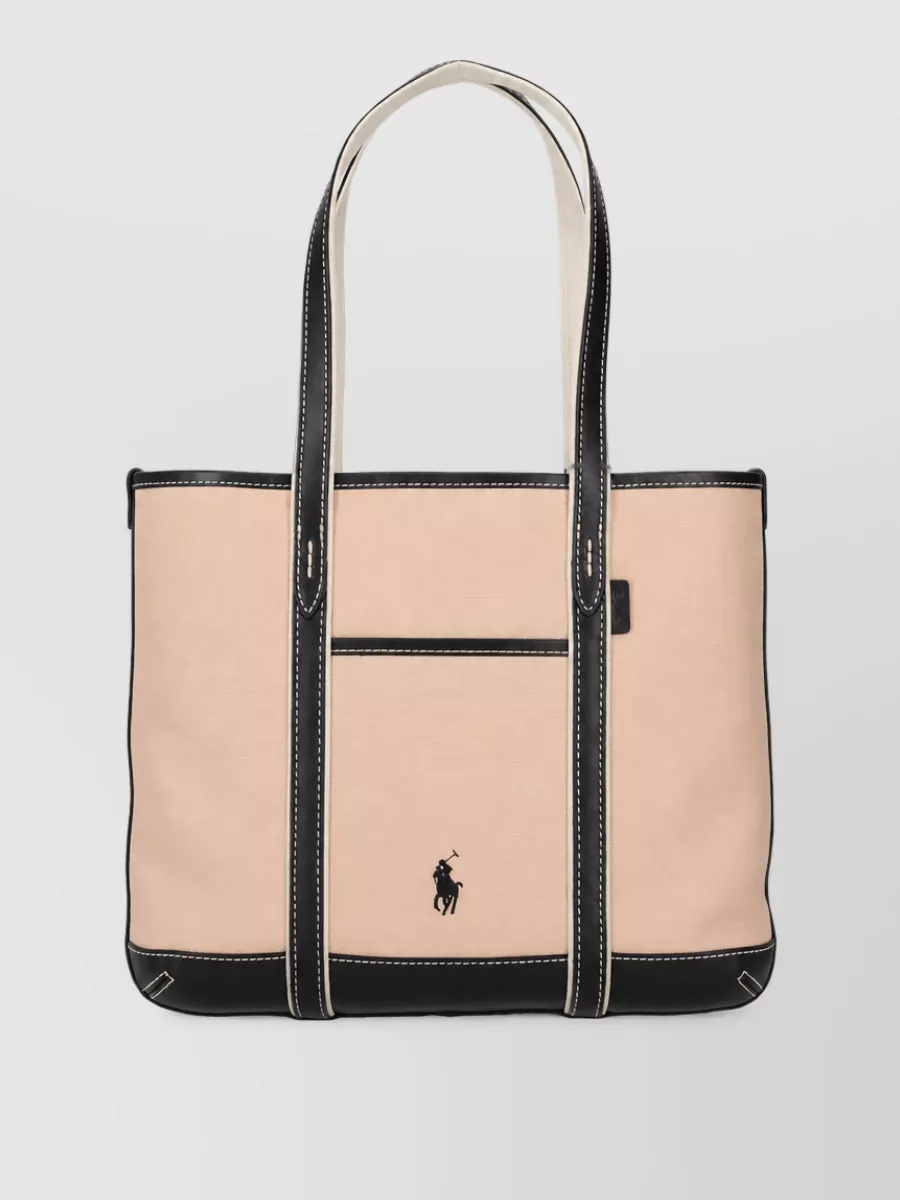 Ralph Lauren canvas leather small tote bag