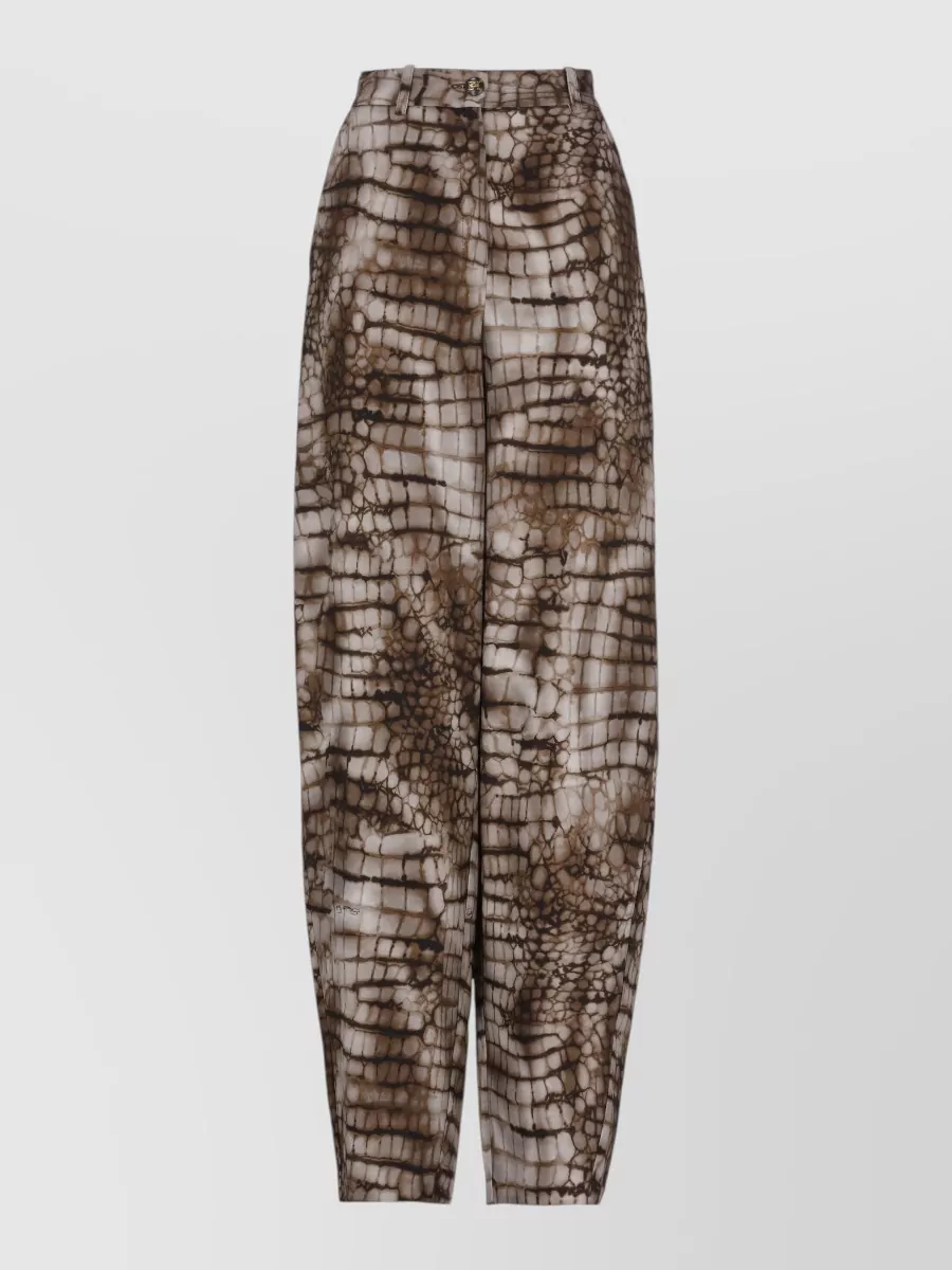 Elisabetta Franchi animal-print wide-leg trousers