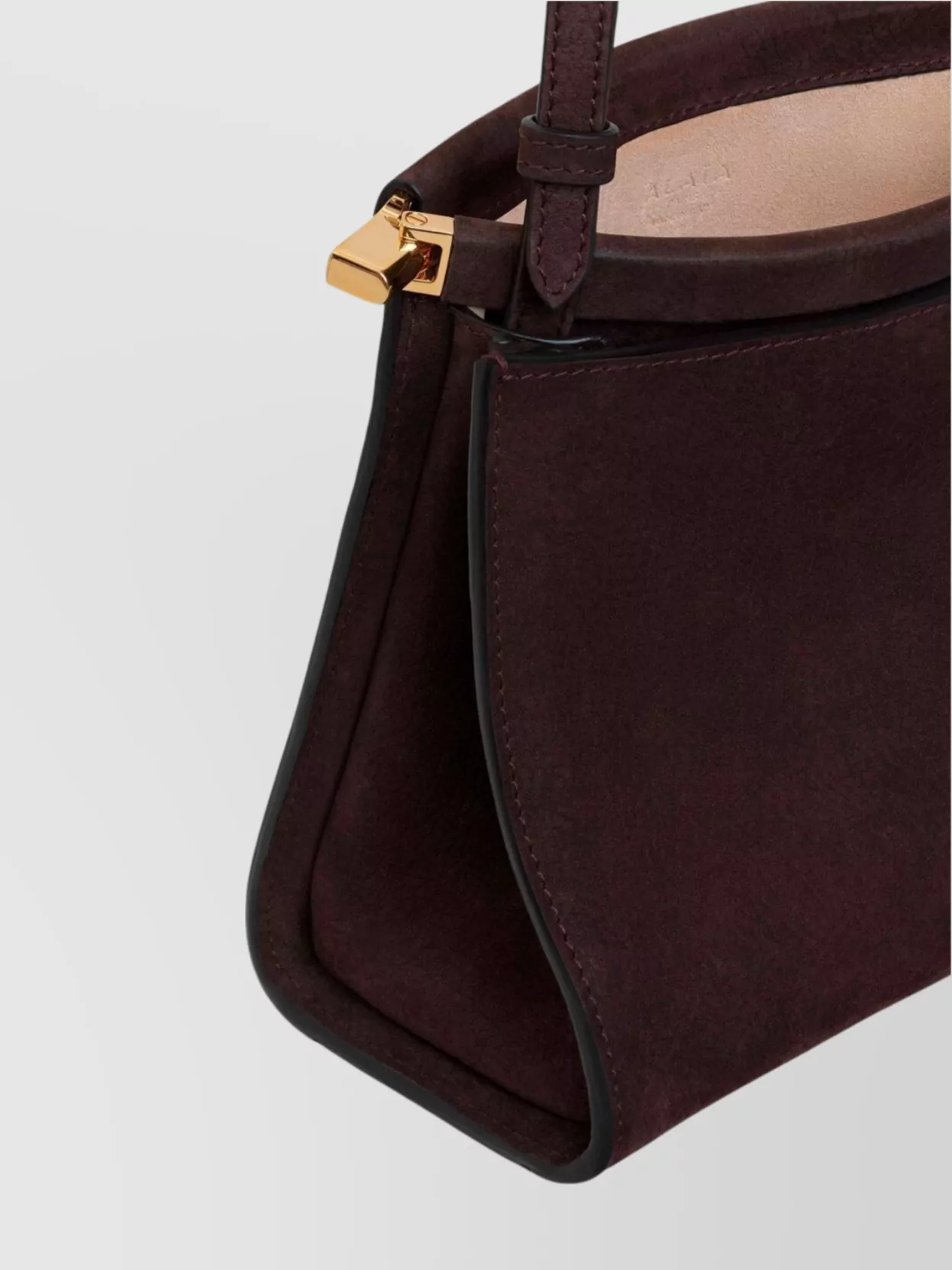 Alaïa Nubuck Small Square Bag With Gold-Tone Hardware