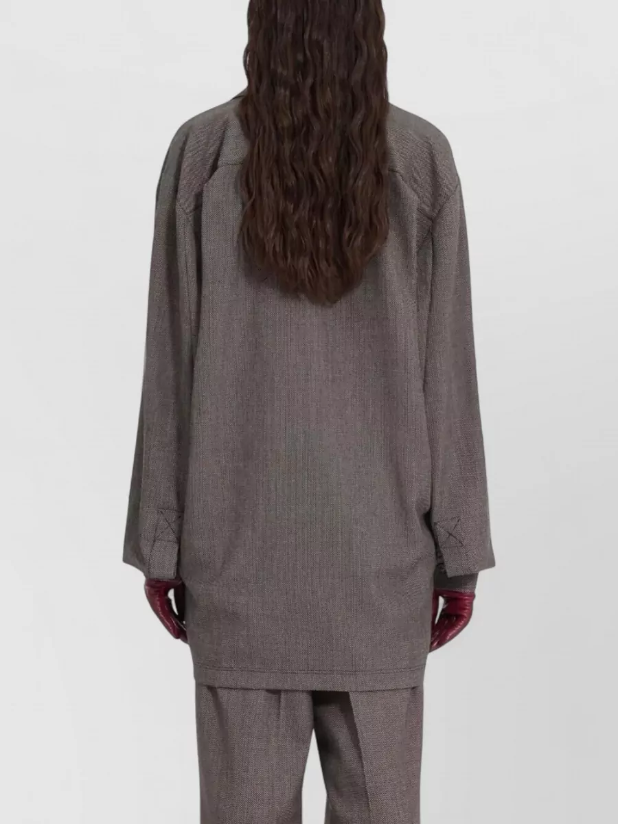 Mm6 Maison Margiela Short Dress Featuring Chest Pockets And Long Sleeves