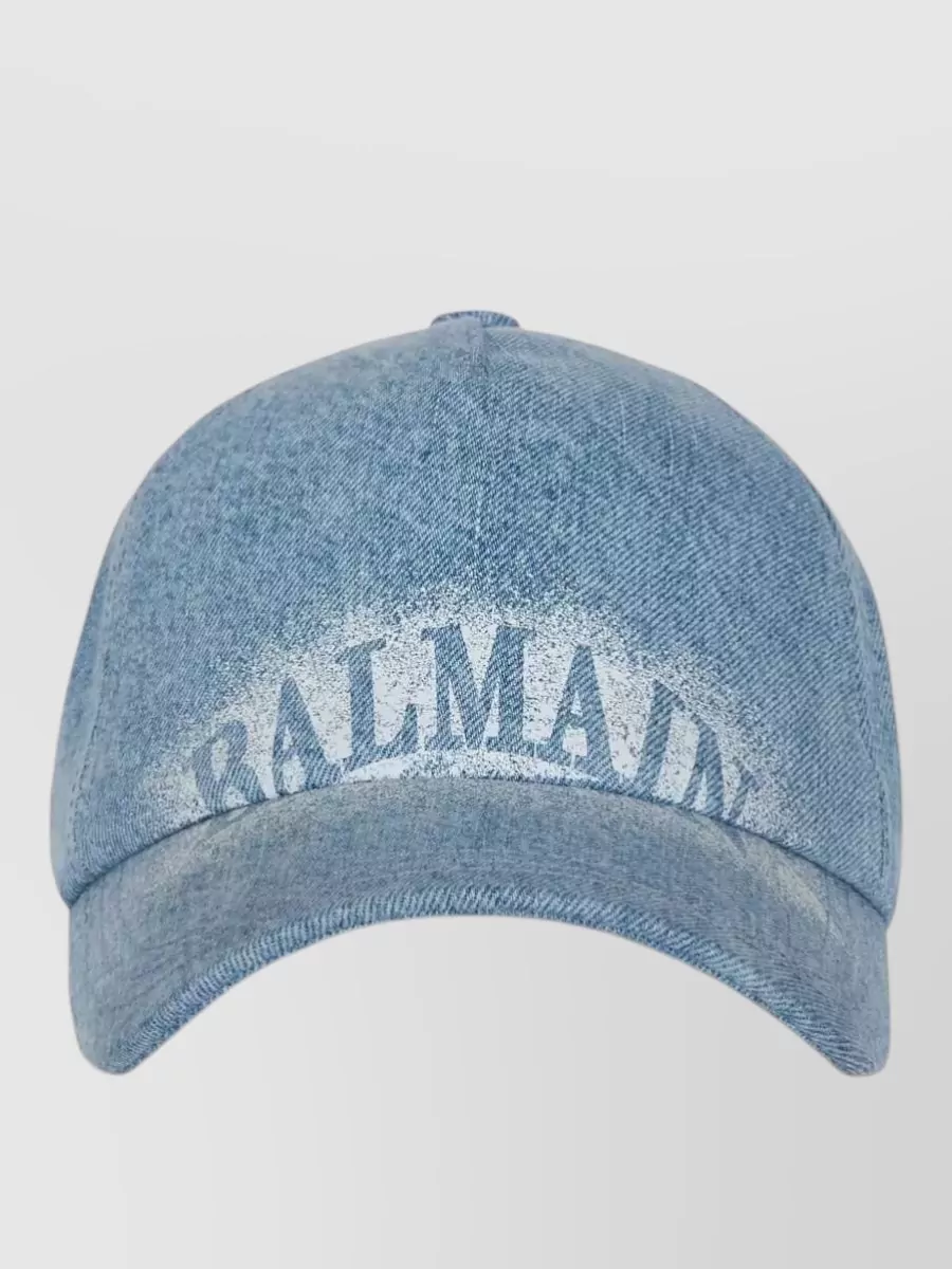 Balmain denim logo-print baseball cap