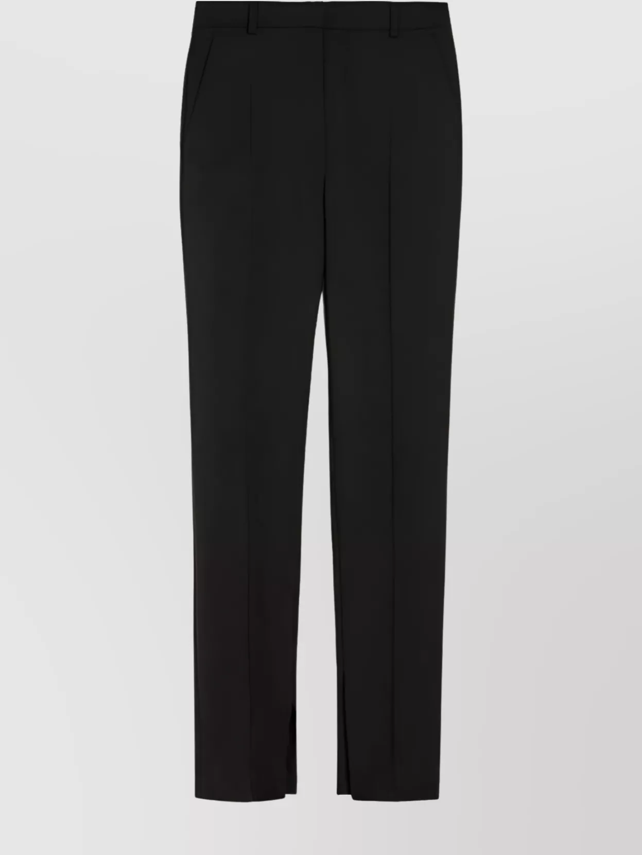Sportmax Wool Trousers With High Waist And Zipped Slits In Black