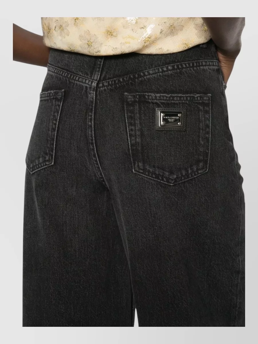 Dolce&Gabbana Logo-Plaque Wide-Leg Jeans