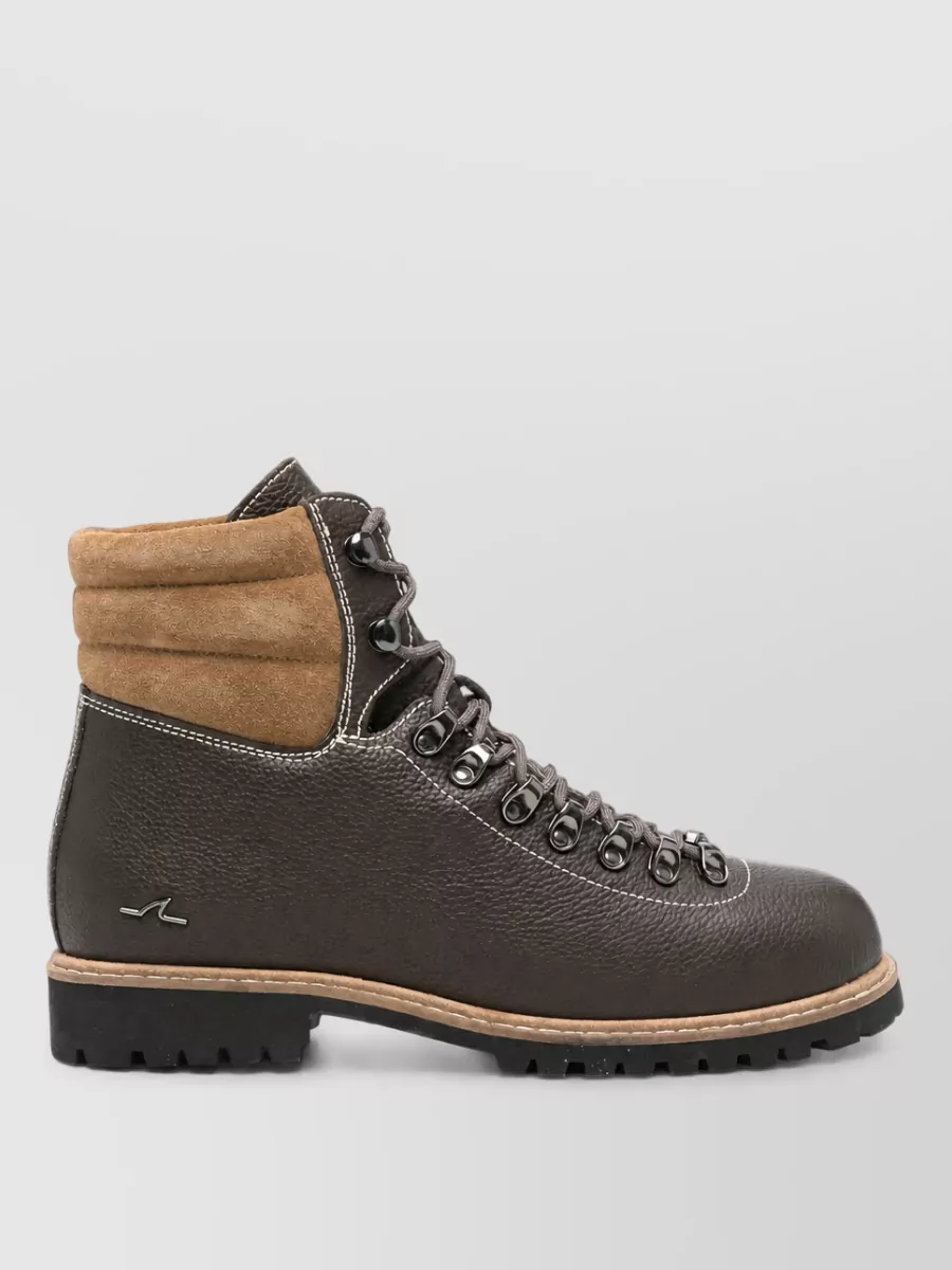 Paul & Shark Leather Lace-Up Ankle Boots
