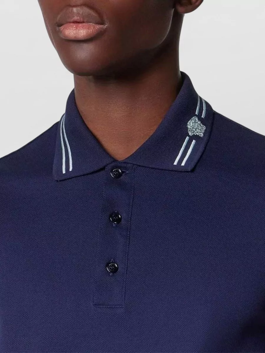 Versace Striped Cotton Polo Shirt