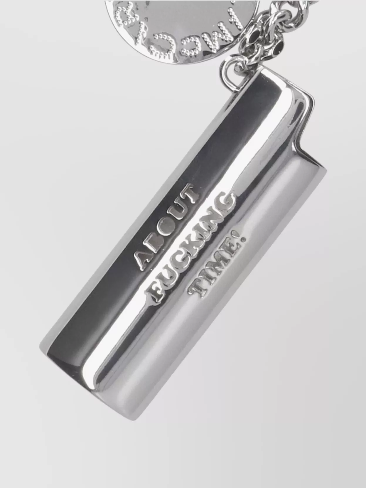 Stella Mccartney Round Charm Key Holder With Engraved Detail