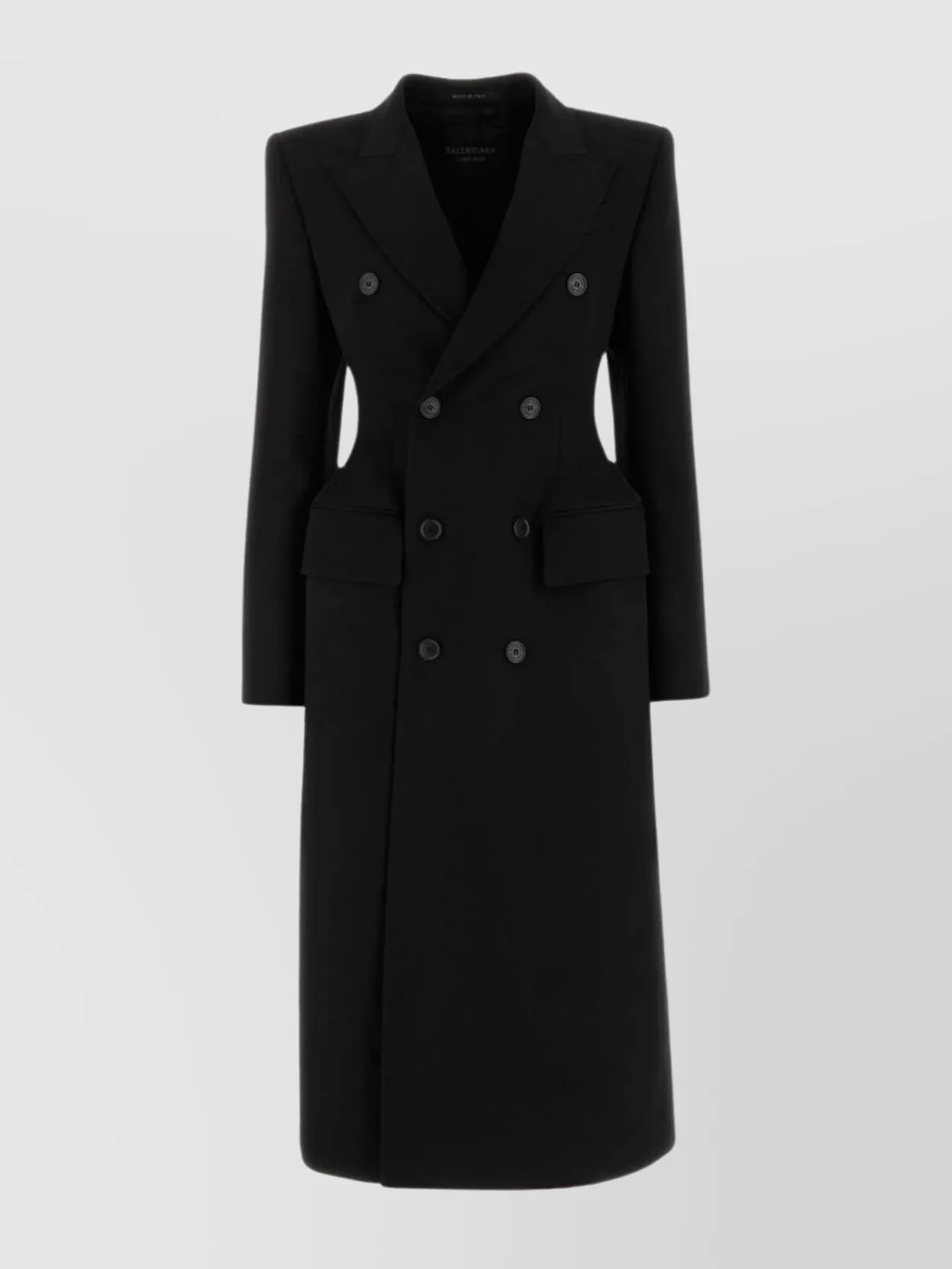 Shop Balenciaga Sophisticated Wool Coat With Flap Pockets