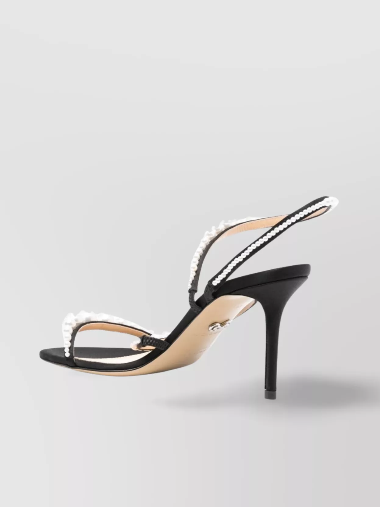 Mach&mach Satin Pearl Sandals Round Toe