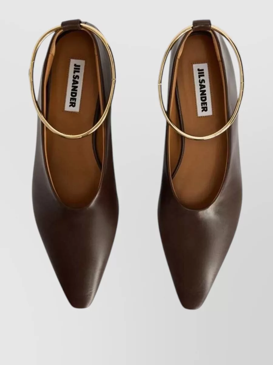 Jil Sander Leather Ballerina Shoes