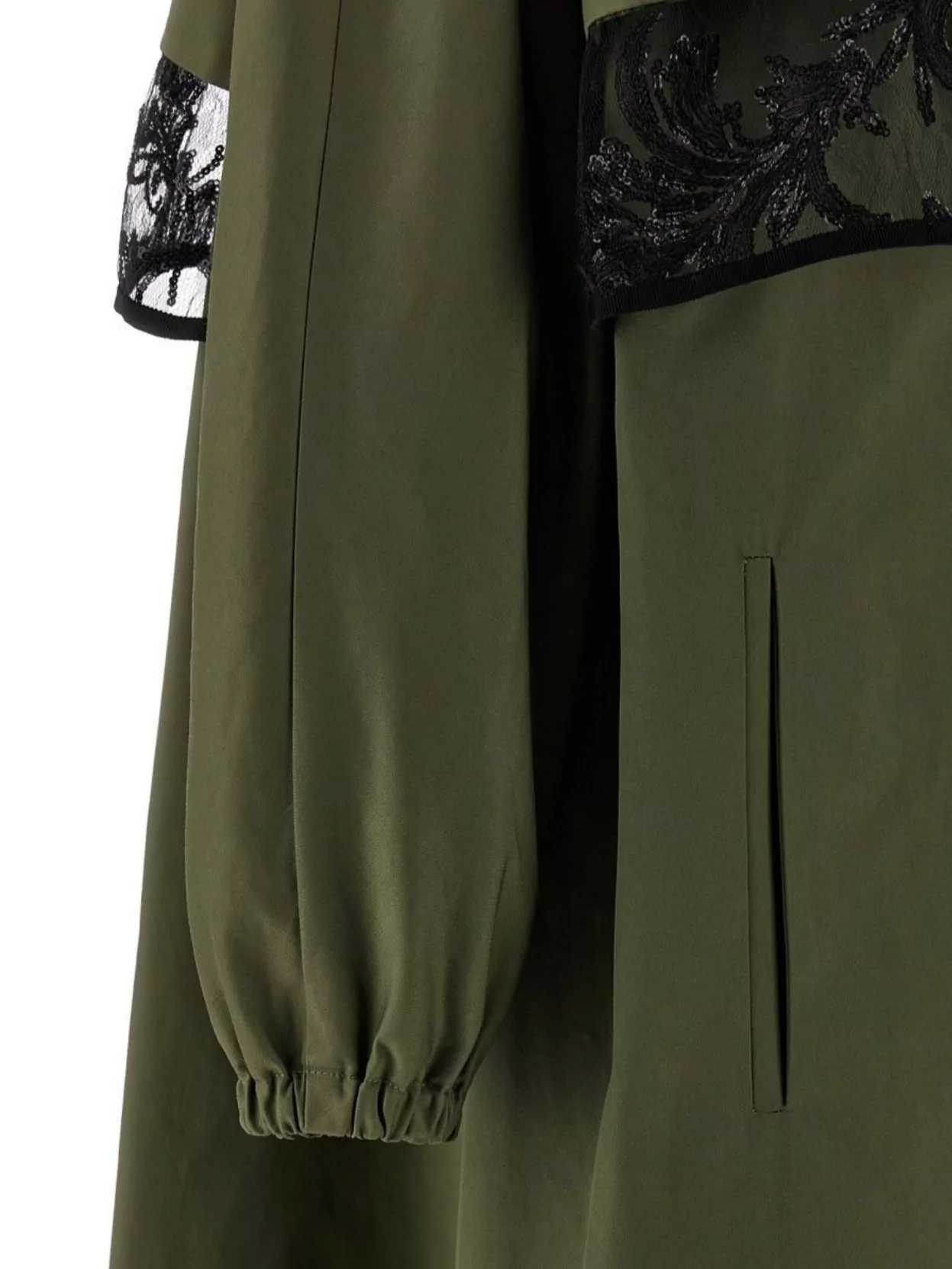 Le Twins Long Trench Coat With Lace And Hood