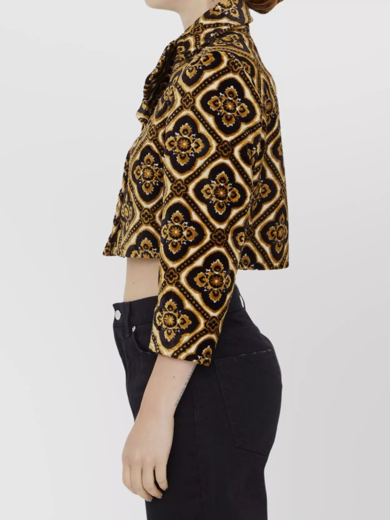 Etro Jacquard Velvet Cropped Jacket